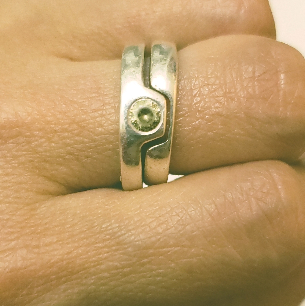 Sterling Silver .925 Double Ring - Picture 4 of 8